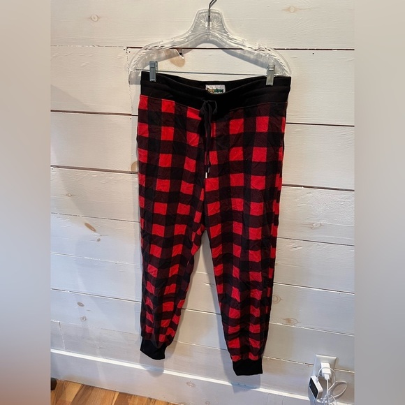Tipsy Elves Other - Tipsy Elves men’s lumberjack Red and Black Plaid Jogger Pants, size medium. EUC